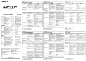 Notice FUJIFILM INTAX 210 Appareil photo