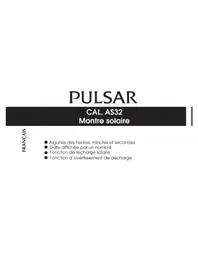Notice PULSAR REGULAR PX3033X1 Montre