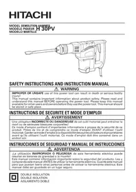 Notice HITACHI H 30PV Perceuse électrique