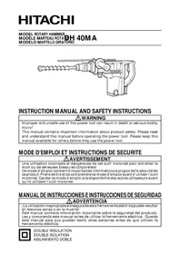 Notice HITACHI DH 40MA Perceuse