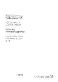 Notice KORONA 10410 Koffiemachine
