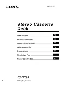 Notice SONY TCTX595 Fita cassete