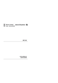 Notice KELVINATOR KD9604S Dishwasher