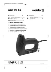 Notice Meister Craft MET1416 Agrafeuse