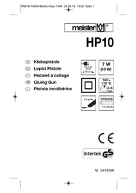 Notice Meister Craft HP10 Pistolet à colle