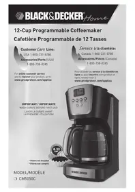 Notice BLACK & DECKER CM5050C Coffee machine