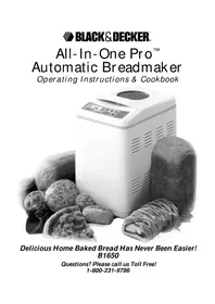 Notice BLACK & DECKER B1650 Bread maker
