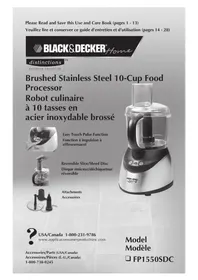 Notice BLACK & DECKER FP1550SDC Food Processor