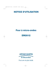 Notice ARTHUR MARTIN ELECTROLUX EM2612U Four à micro-ondes