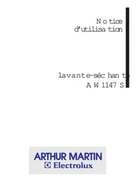 Notice ARTHUR MARTIN ELECTROLUX AW 1147 S Machine à laver