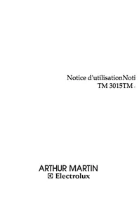 Notice ARTHUR MARTIN ELECTROLUX TG4021W Cuisinière