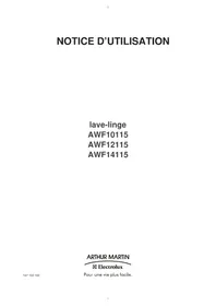 Notice ARTHUR MARTIN ELECTROLUX AWF 12115 Machine à laver