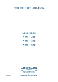 Notice ARTHUR MARTIN ELECTROLUX AWF 1020 Machine à laver