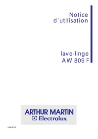 Notice ARTHUR MARTIN ELECTROLUX AW 809 F Machine à laver