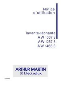 Notice ARTHUR MARTIN ELECTROLUX AW 1257 S Machine à laver