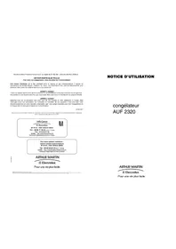 Notice ARTHUR MARTIN ELECTROLUX AUF 2320 Congélateur