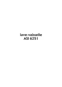Notice ARTHUR MARTIN ELECTROLUX ASI 6251 W Lave-vaisselle