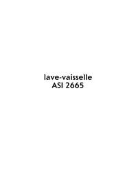 Notice ARTHUR MARTIN ELECTROLUX ASI 2665 W Lave-vaisselle