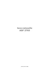 Notice ARTHUR MARTIN ELECTROLUX ASF 2765 Lave-vaisselle