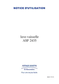 Notice ARTHUR MARTIN ELECTROLUX ASF 2435 Lave-vaisselle