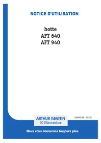 Notice ARTHUR MARTIN ELECTROLUX AFT940W Hotte