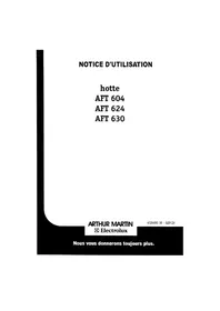 Notice ARTHUR MARTIN ELECTROLUX AFT604W Hotte