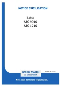 Notice ARTHUR MARTIN ELECTROLUX AFC9010W Hotte