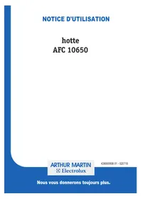 Notice ARTHUR MARTIN ELECTROLUX AFC10650X Hotte