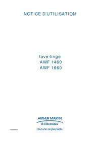 Notice ARTHUR MARTIN ELECTROLUX AWF 1460 Machine à laver