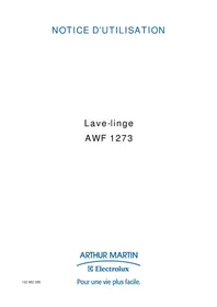 Notice ARTHUR MARTIN ELECTROLUX AWF 1273 Machine à laver