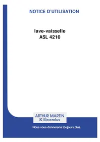 Notice ARTHUR MARTIN ELECTROLUX ASL 4210 Lave-vaisselle