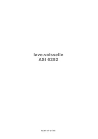 Notice ARTHUR MARTIN ELECTROLUX ASI 6252 X Lave-vaisselle