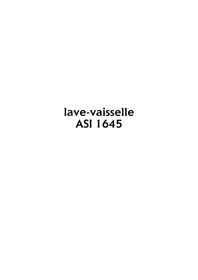 Notice ARTHUR MARTIN ELECTROLUX ASI 1645 W Lave-vaisselle
