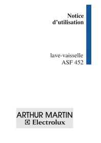 Notice ARTHUR MARTIN ELECTROLUX ASF 452 Lave-vaisselle