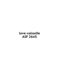 Notice ARTHUR MARTIN ELECTROLUX ASF 2645 Lave-vaisselle