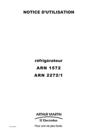 Notice ARTHUR MARTIN ELECTROLUX ARN1572 Réfrigérateur