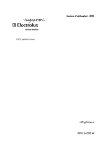 Notice ARTHUR MARTIN ELECTROLUX ARC24002W Réfrigérateur