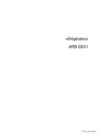 Notice ARTHUR MARTIN ELECTROLUX ARB8651 Réfrigérateur
