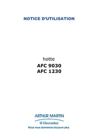 Notice ARTHUR MARTIN ELECTROLUX AFC9030ALU Hotte