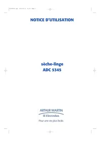 Notice ARTHUR MARTIN ELECTROLUX ADC 5345 Sèche-linge