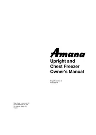 Notice AMANA C70FW Congélateur