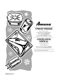 Notice AMANA AQU1627BRW03 Congélateur