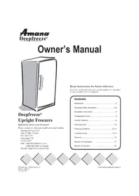 Notice AMANA AQU1625BEW Congélateur