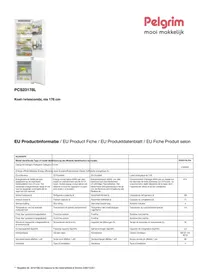 Notice Pelgrim PCS23178L Réfrigérateur