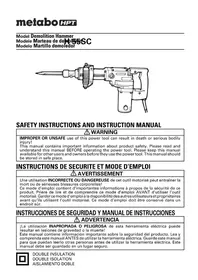 Notice METABO H 55SC Marteau