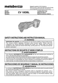 Notice METABO CV 18DBL Outils multifonctions