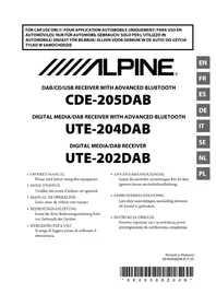 Notice ALPINE UTE202DAB Autoradio