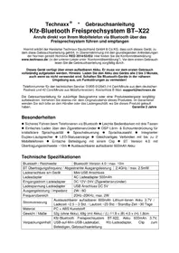Notice TECHNAXX BTX22 Einbausatz