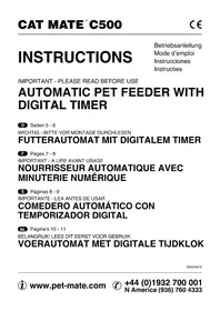 Notice Cat Mate C500 Distributeur automatique pour animaux