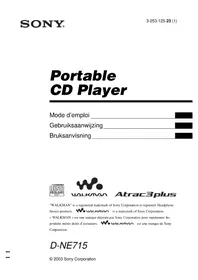 Notice SONY DNE715 Cd-speler/recorder